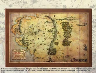 Middle Earth Map Prop Replica from The Hobbit An Unexpected Journey