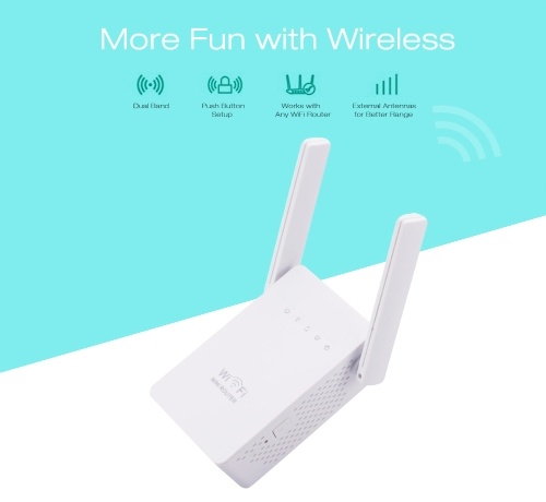 300Mbps WiFi Router Dual Band 2.4/5G Wireless Range Extender UK Plug