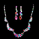 Belle alliage avec Zircon Multi Color  strass ensemble de bijoux (y compris collier, boucles d'oreilles)
