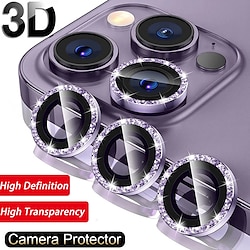 1 Set Camera Lens Protector For Apple iPhone 15 Pro Max Plus iPhone 14 Pro Max Plus 13 12 Mini 11 Pro Max SE X XR XS Max 8 7 Plus Tempered Glass 9H Hardness Anti-Fingerprint High Definition Diamond Lightinthebox