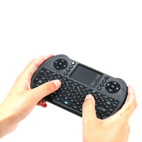 2.4G Mini USB Wireless English Russian Spanish Hebrew Version Keyboard Touchpad & Air Fly Mouse Remote Control for Android Windows TV Box Smart Phone