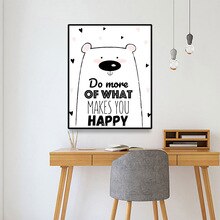 Canvas Art Painting Meaningful sentence Adorable animal Wall Art Decor Picture Modern Home Decoration For Office Living Room