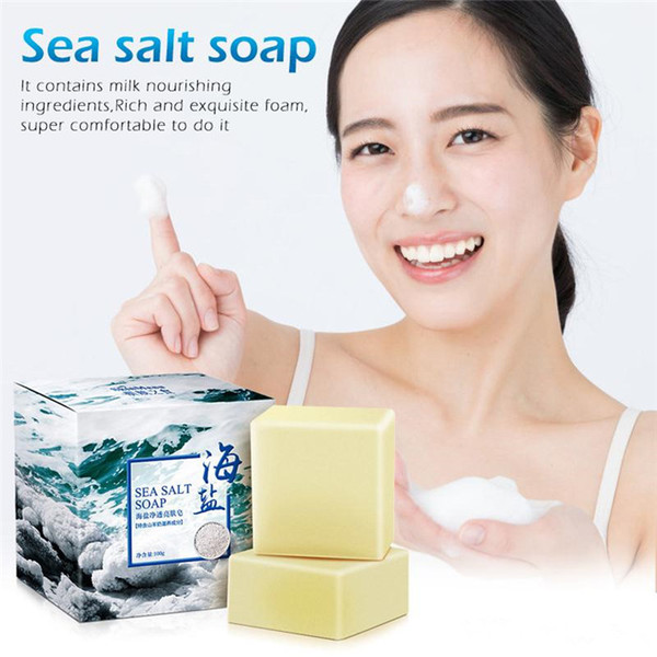 Handmade Dead Sea Salt Soap Cold Process Natural Skin Care 100g Soap Cleaner Moisturizing Goat Milk Face Care Wash Basis Soap 30pcs