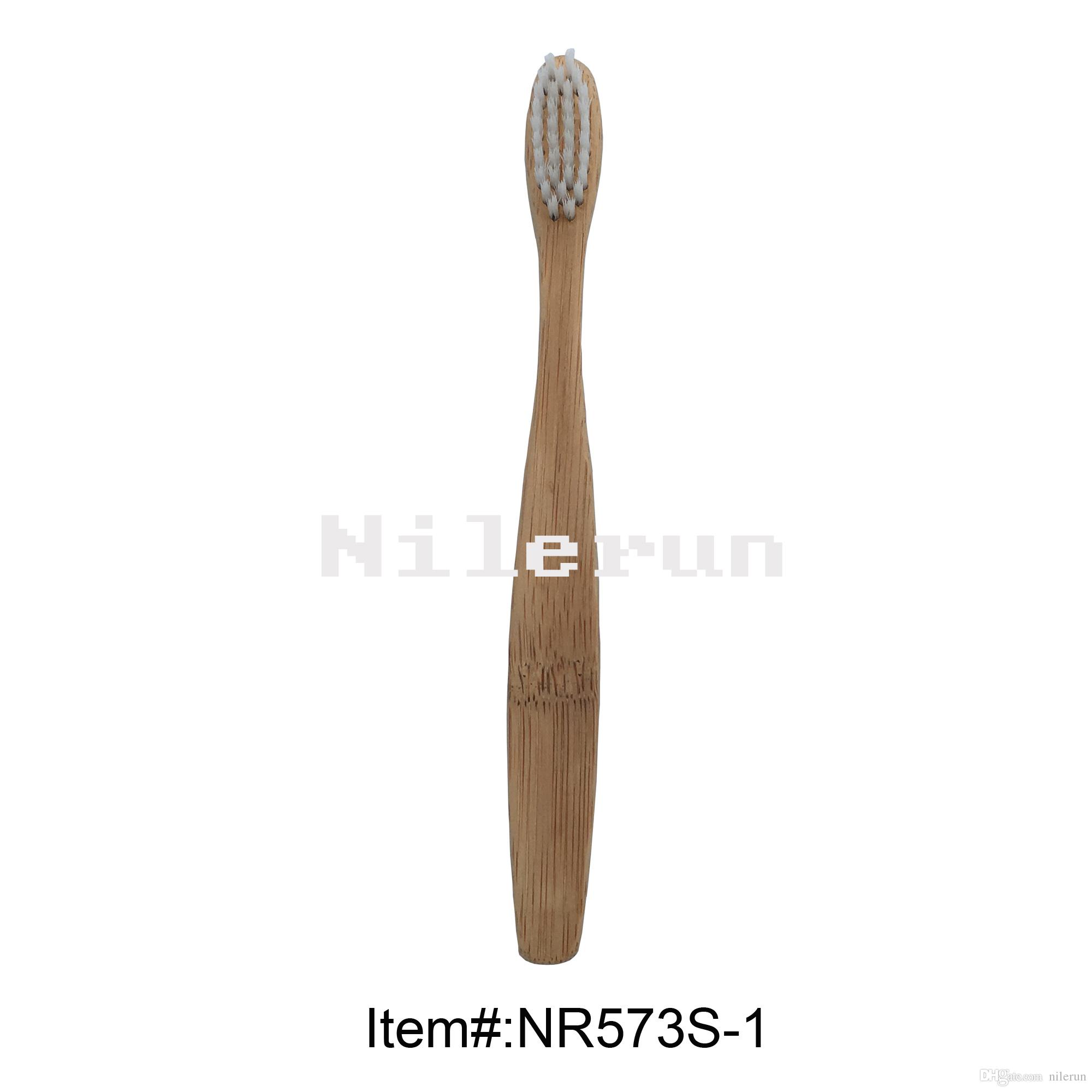 Eco-friendly children's soft bristles flat bamboo handle toothbrush