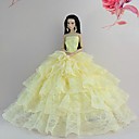 Barbie Doll Bright Yellow Multi-layered Wedding Dress