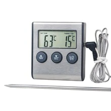 Digital Kitchen Thermometer LCD Display Long Probe Alarm for Grill Oven Food Barbecue Termometer