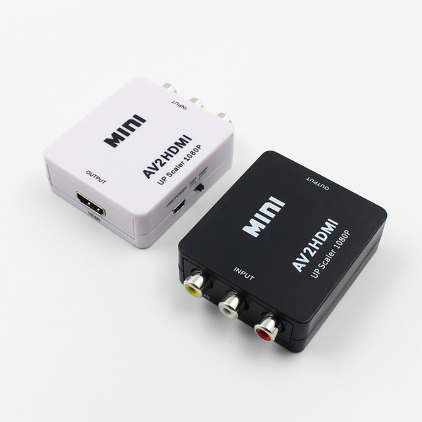 av2hdmi 1080p hdtv video adapter mini av to hdmi converter cvbs+l/r rca to hdmi for xbox 360 ps3 pc360 with retail packaging