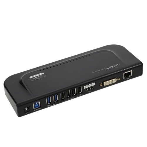 USB 3.0 Universal Docking Station with Dual Video Monitor Display DVI VGA HDMI Gigabit Ethernet for MacBook Ultrabook PC Laptop and Smart Phone