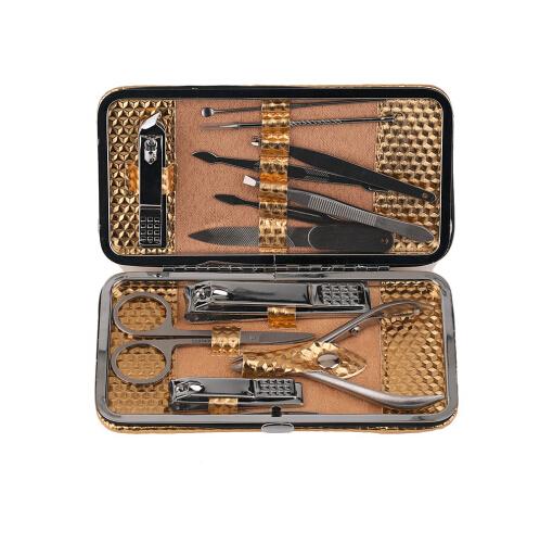 12 pcs in 1 set Multifunctional Portable Stainless Steel Nail Art Manicure Set Mini Finger Nail Cutter Clipper Tweezers Tool