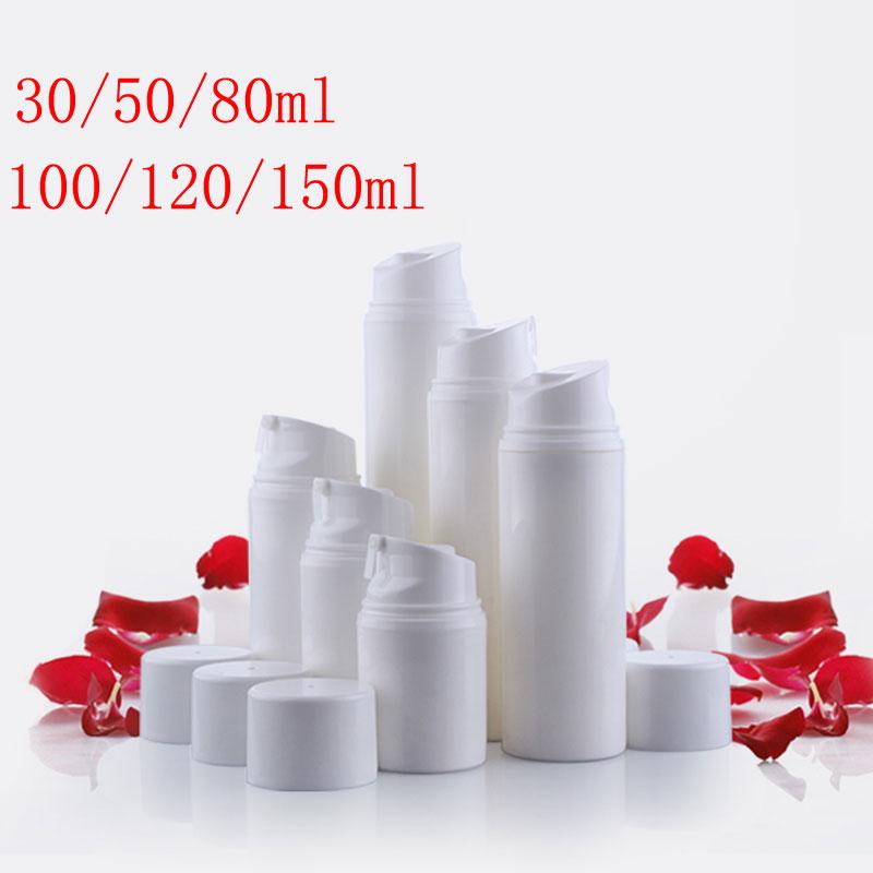 Empty White airless cosmetic Pump bottle container , airless vacuum pump cosmetic travel bottle for cosmetic skin care cream