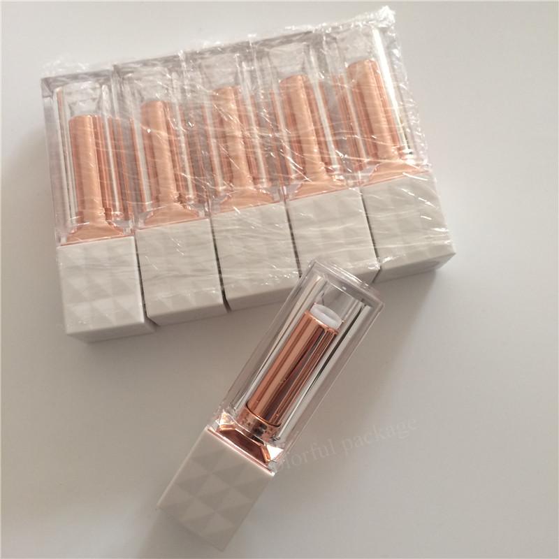 White Lattice Empty Lipstick Tubes Container for Cosmetic Packing 12.1mm Inner Diameter Good quality