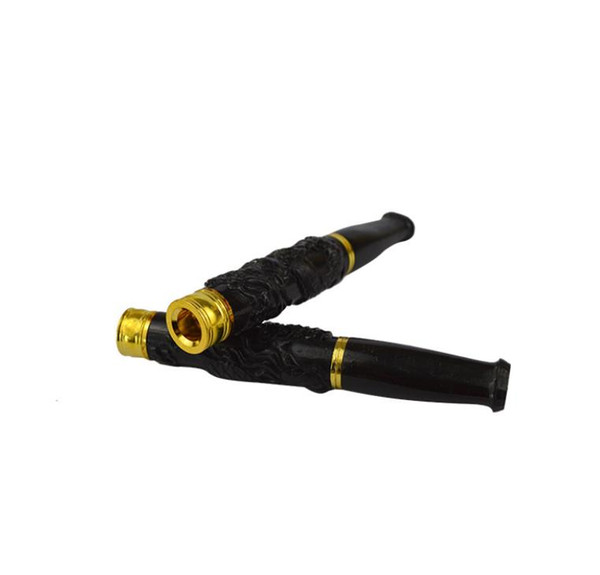 Ebony detachable pull rod cigarette holder full solid wood copper head carving pipe fittings carving process