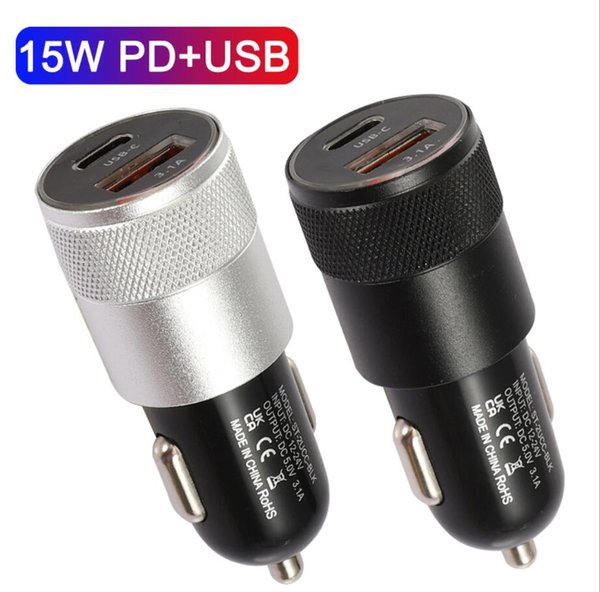 Quick Charge Type c PD 20w QC3.0 Dual Ports 18W Car Charger LED Adapter For Iphone Samsung Huawei Android phone PC GPS