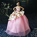poupée barbie princesse élégante robe de mariage de motif de rose plower