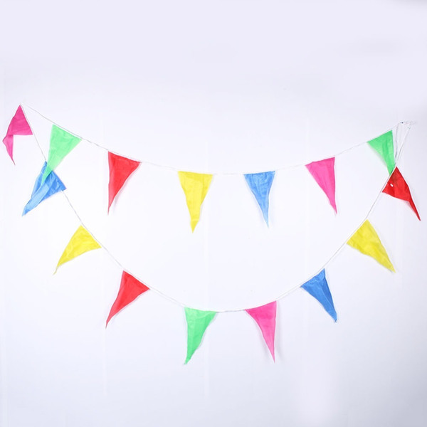 1pc 10m rainbow wedding bunting flags string banner markets party birthday christmas decoraion christmas banner