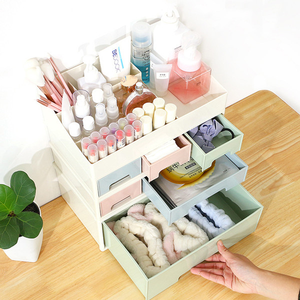 plastic combinable nail polish lipstick storage box makeup organizer cosmetic jewelry case drawer organizer desksundries box