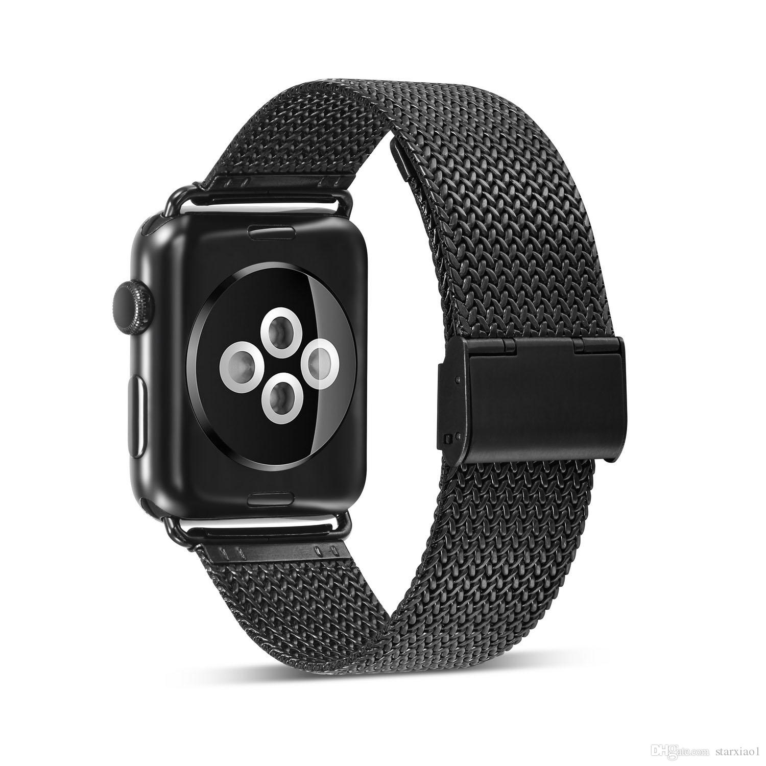 Double Buckle Milanese Loop Stainless Steel Watchband for Apple Watch Series 4/3/2/1 42mm 38 mm Strap For iwatch Band 40/44mm