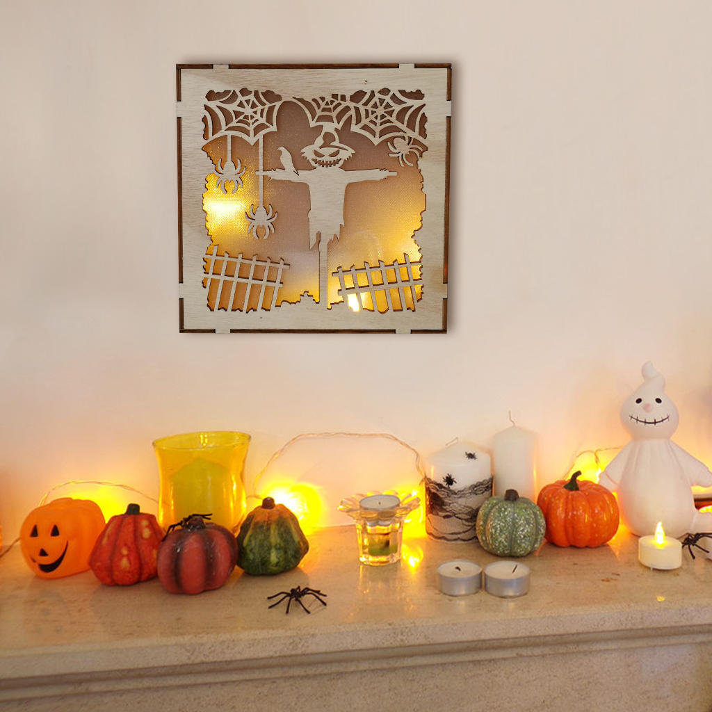 Loskii JM01497 Scarecrow LED Light Halloween Decorations Wall Lamp For Festive Party