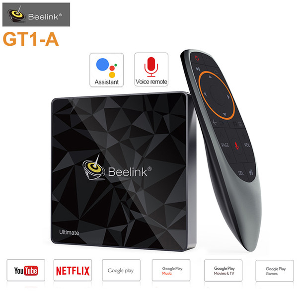 beelink ultimate gt1-a android 7.1 tv box 4k voice control amlogic s912 3gb ddr4 32gb octa core 5g wifi 1000mb bt4.0