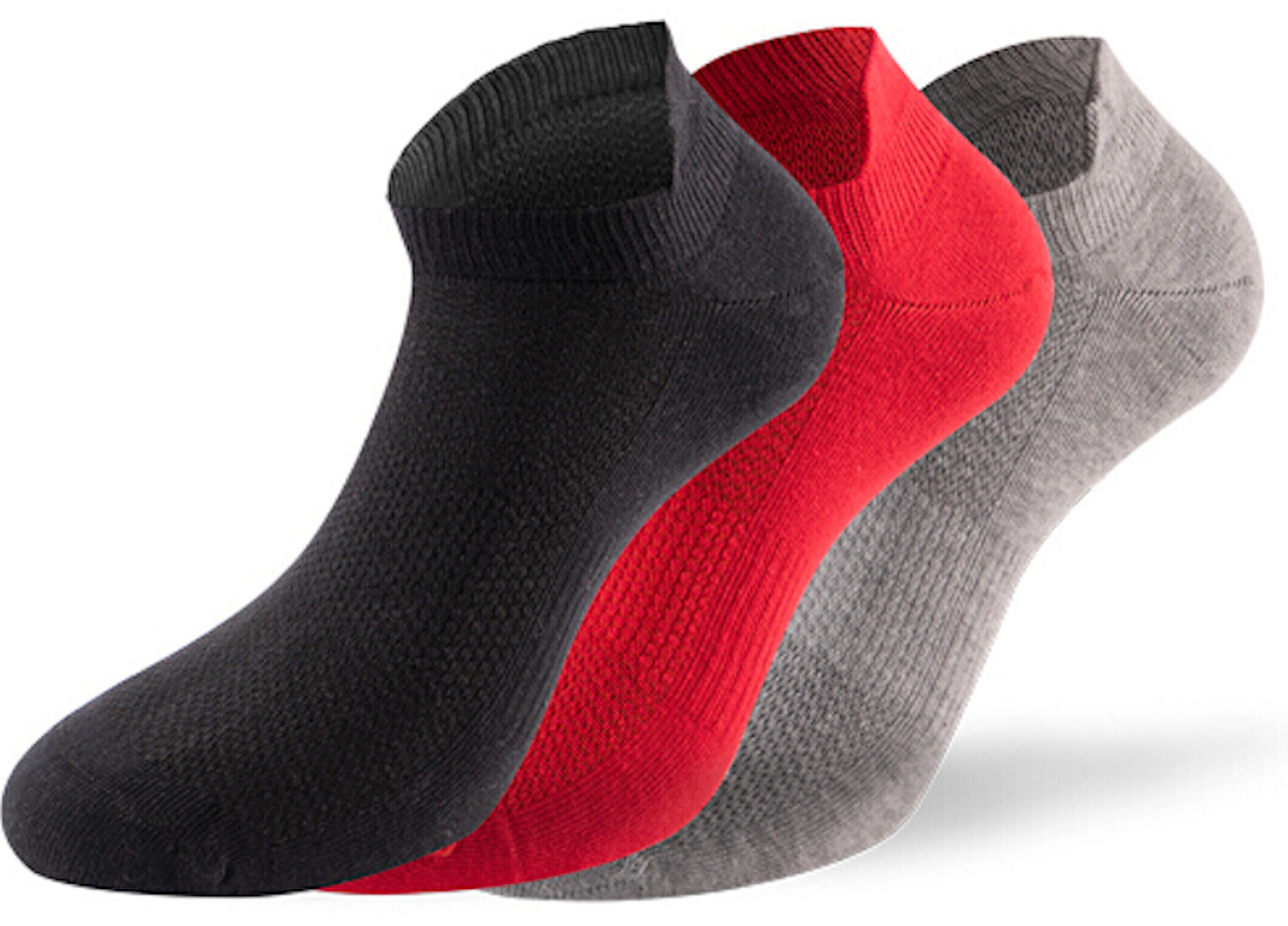 Lenz Performance Sneaker Tech Socks, black-grey-red, Size 39 40 41 42, black-grey-red, Size 39 40 41 42