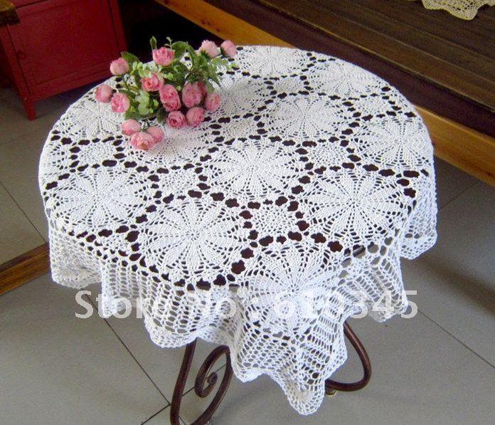 Hot selling 100% cotton hand knitting Crochet tablecloth 85x85cm Table cover table cloth TC008