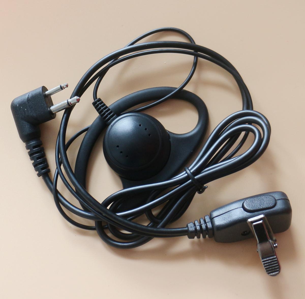 10xD-Ring Shape 2Pin Ear Hook Earpiece Headset Earphone Mic For Motorola Walkie Talkie Radio CLS1110 CLS1410 CLS1413 CLS1450