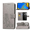 Capinha Para Samsung Galaxy Galaxy A9(2018) Porta-Cartão / Com Suporte / Magnética Capa Proteção Completa Flor Rígida PU Leather para A6 (2018) / A6 (2018) / Galaxy A7(2018)