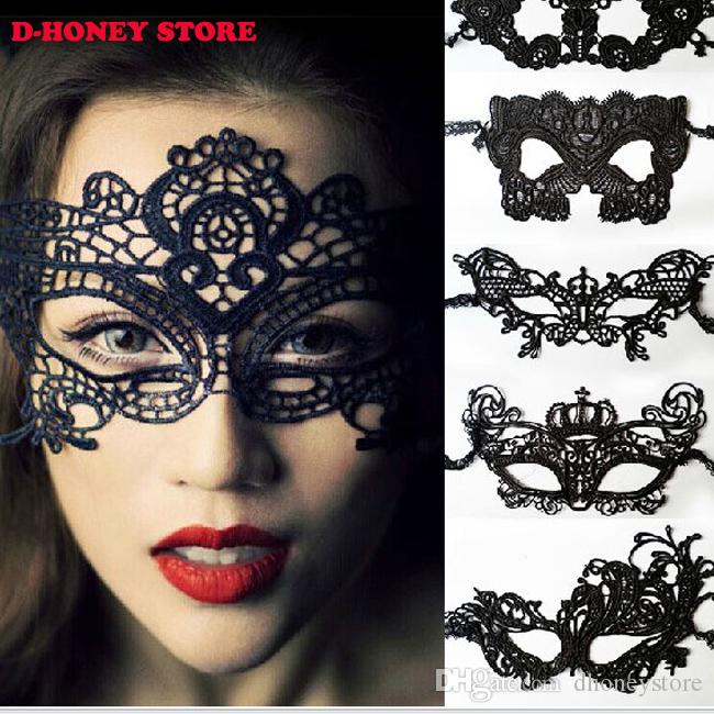 Black Women Sexy Lace Eye Mask Party Masks For Masquerade Halloween Venetian Costumes Carnival Mask For Anonymous Mardi