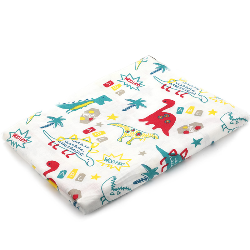 Soft Dino Print Muslin Cotton Baby Swaddle Blanket