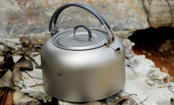 Wholesale-Keith KA101 Ultralight Titanium Kettle Camping Titanium Teapot Camping Water Pot 1L KA101