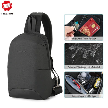 2019 New Multifunction RFID Anti theft Crossbody Bag Waterproof Men Light Weight Sling Chest Bags Fashion High Quality Zippers