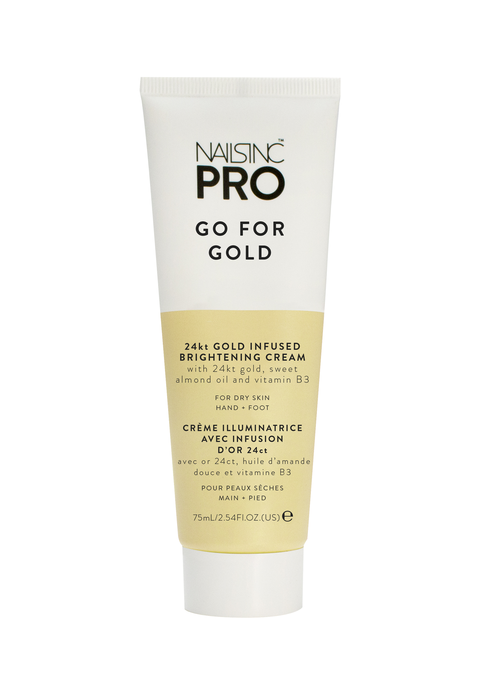 Nails Inc Pro 24k Gold Infused Brightening Cream - Go For Gold 75ml