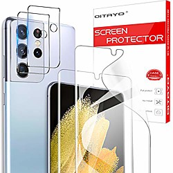 Qitayo für Samsung Galaxy S21 Ultra Displayschutzfolie und Kamera gehärtetes Glas, (6.8``) blasenfrei, Ultra HD, Fingerabdruck ID Unterstützung Soft TPU Displayschutzfolie für Samsung Galaxy 21 (2  2 Lightinthebox