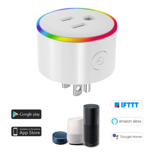 WiFi Smart Plug LED Indicator Voice Control for Amazon Alexa and for Google Home IFTTT (1 pack)
