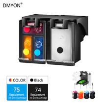 DMYON 74XL 75XL Ink Cartridge Compatible for Hp 74 75 for Deskjet D4260 D4263 4360 D4368 Officejet J5730 J5750 J5790 Printer