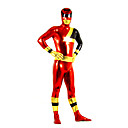 super-héros feu rougeamp;or métallique brillant costume unisexe Zentai