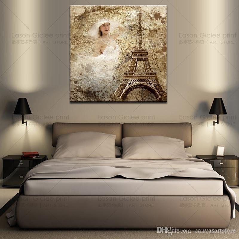 16x16 Inch-Quality Artist Canvas Home Decoration Eiffel Tower Wall Picture without Frame on the back - Canvas Picture Printing