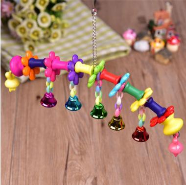 in large parrot gnaw toys woodiness grinding mouth toys small bell toys stand frame cage parts