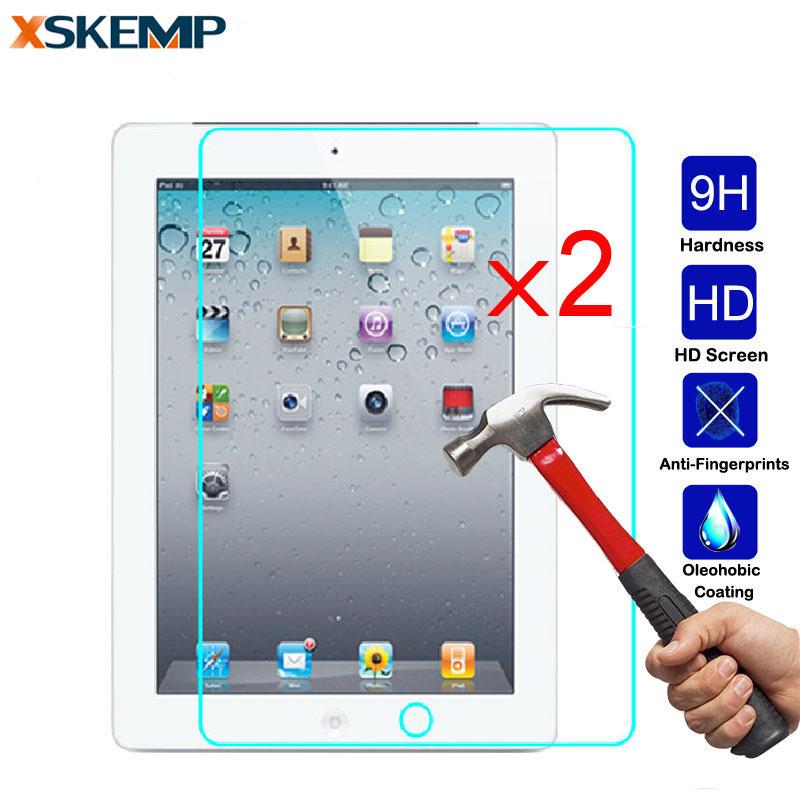2Pcs/Lot 0.3mm Transparent Real Tempered Glass For iPad mini 2 3 4 Air Air2 Pro 9.7 10 Ultra Clear Tablet Screen Protector Film