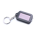 3-LED White Light Solar Powered Self-Recharge Flashlight Keychain -Black