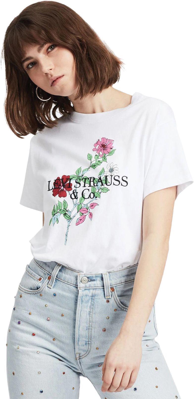 Levi's Graphic Varsity 90s Floral Text T-Shirt