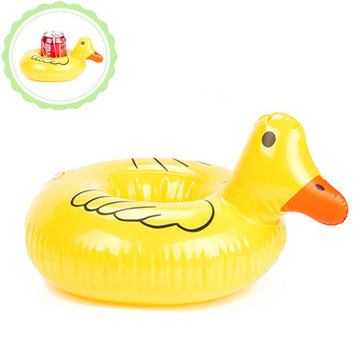 IPRee™ PVC Inflatable Mini Cute Duck Drink Can Holder Floating Swimming Pool Beach Toys