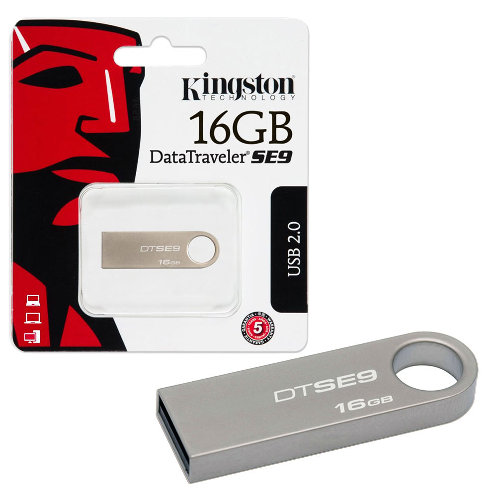 Kingston Data Traveler SE9 USB 2.0 Flash Drive USB 2.0 Memory Stick - 16GB
