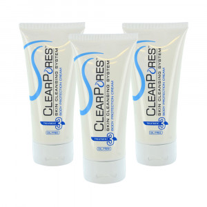 ClearPores Crema Corporal Protectora - Formula Hidratante Para Pieles Con Acne - 170 ml - 3 Botes