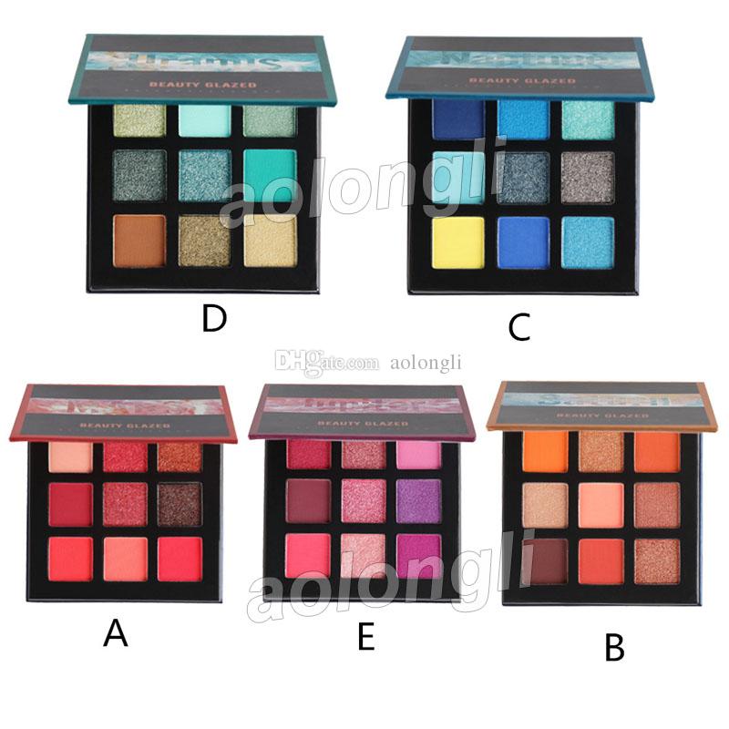 Beauty Glazed makeup eyeshadow palette 9 Colors bright eye shadow New nude obsessions Metal matte shimmer Eyeshadow 5 Styles Cosmetics DHL