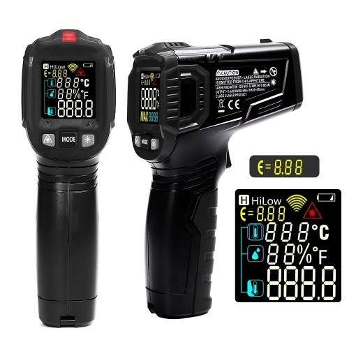 WinAPEX-Handheld Berührungsloses Infrarot-Digital-Thermometer -50 bis 600 Grad -50 bis 600 ℃ mit Hygrometer