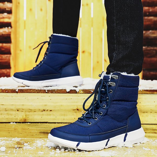 New Men Winter Snow Boots Men Outdoor Activity Sneakers Boots Warm Lace Up High Top Fashion Shoes Men Boots
