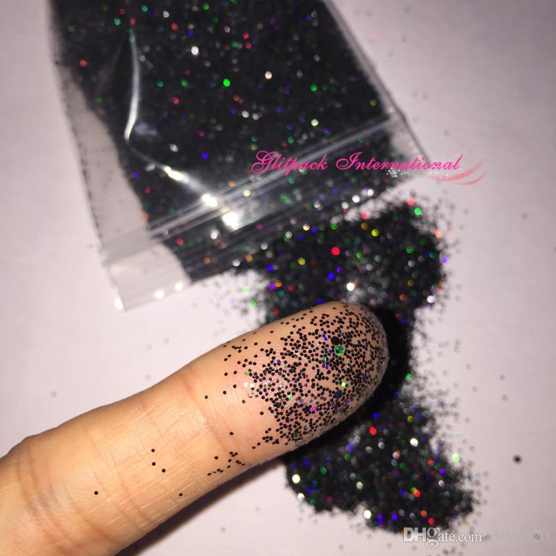1000g 1/64" laser nail glitter 1kg 0.4mm black holographic glitter .015inch loose glitter craft Scrapbooking holo black sparkles bulk sell
