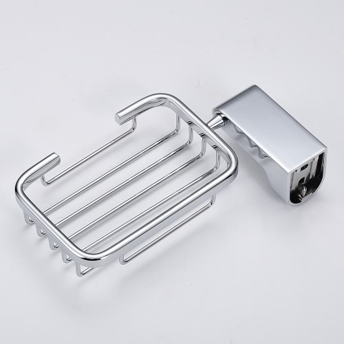 Homgeek High-quality Wall Mounted Chromed Stainless Steel Soap Basket Holder Container Dish Bathroom Toilet Accessory for Home Hotel