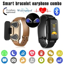 T89 Smart Watch Men with Bluetooth Earphone Women Smart Watch IP67 Support Siri BT Call Fitness Bracelet Smart Band